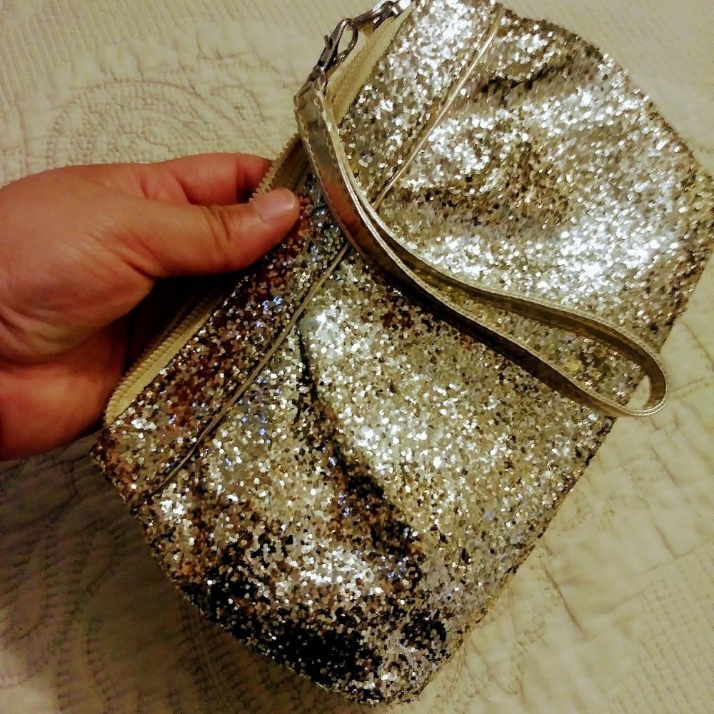 Gold Glitter Wristlet